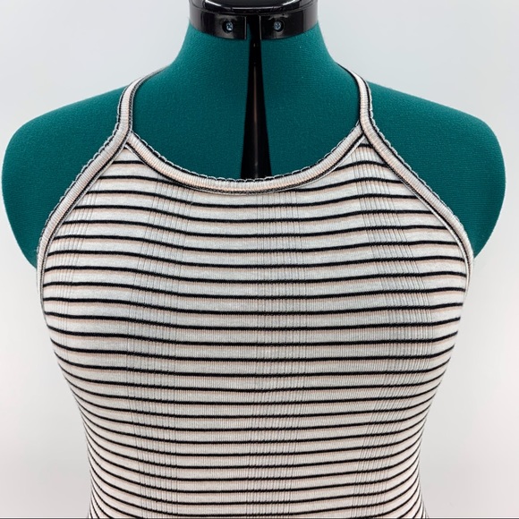 American Eagle Outfitters NWOT Striped Ribbed Knit Halter Top, Large - Picture 2 of 16